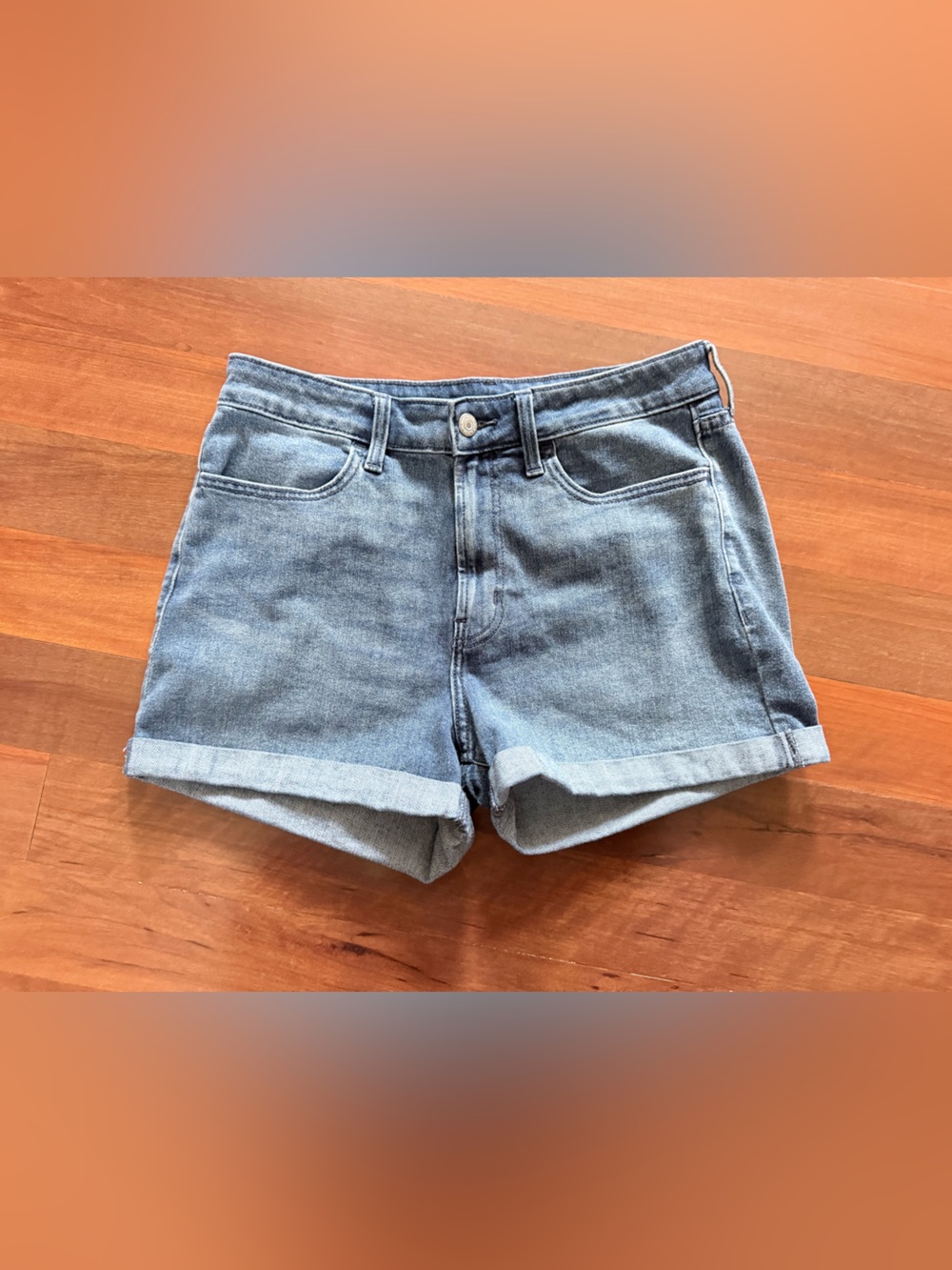 Old Navy Light Blue Cuffed Denim Shorts